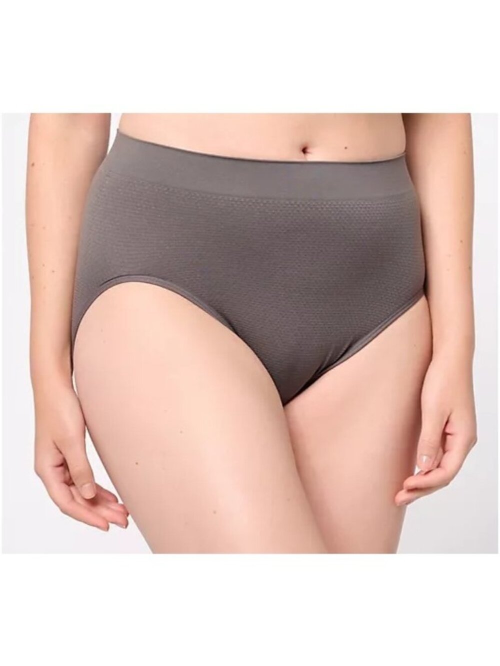 Breezies Air Effects Breathable Hi-Cut Panties 3-PACK 2X 1Pale Blush/2 BROWN